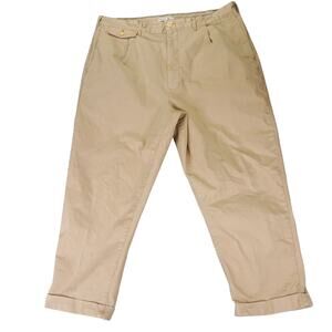 Alex Mill Pants Mens 38x24 Beige Standard Pleated Twill Chino Vintage Cuffed